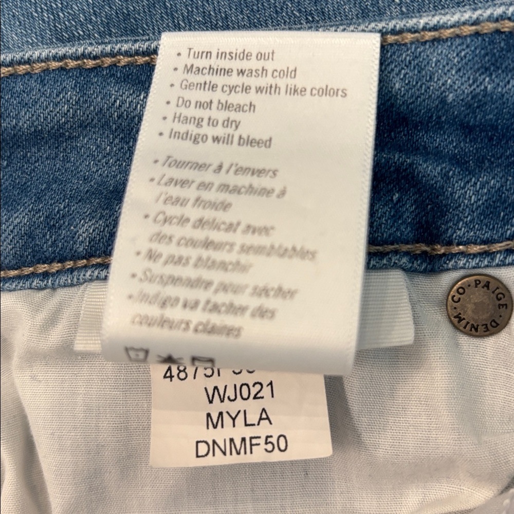 Paige Hoxton Slim Jeans Myla Wash High Rise Stretch Denim Blue Women’s Sz 29 - Picture 14 of 16